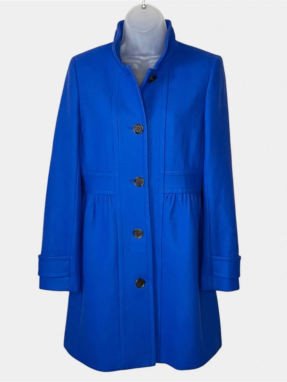 J. CREW Cobalt Blue Wool Blend Coat Size 6 Preppy Classic Winter Jacket - Picture 2 of 4